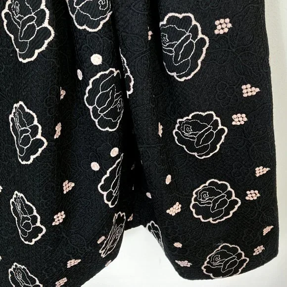 Topshop black mini dress with floral pattern - Size 10 - Picture 16 of 16